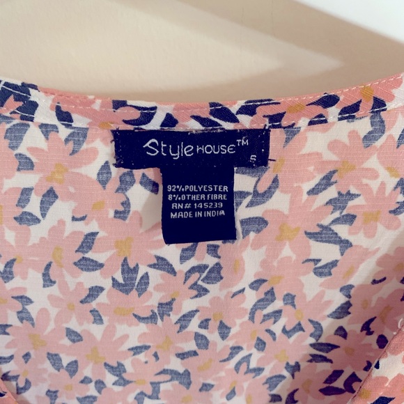 Pink Floral Dress with Frills sz. S - Picture 2 of 5